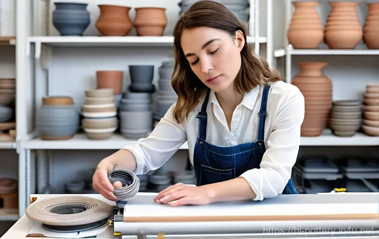 3D 프린팅 도자기 기술 - **Prompt 1: Futuristic Ceramic Art Studio**
    A bright, clean, and modern ceramic art studio bathe...